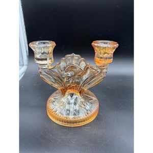 Herringbone Glass Double Candle Holder